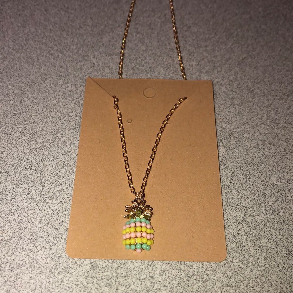 Pastel colored pineapple necklace